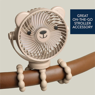 Ventilador Para Carrinho de Bebê Itzy Ritzy Breeze - 3 Velocidades Taupe - Fixação Universal e Instalação Rápida